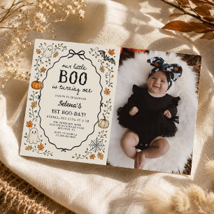 Little Boo Halloween-Geist 1. Geburtstagsfoto Einladung