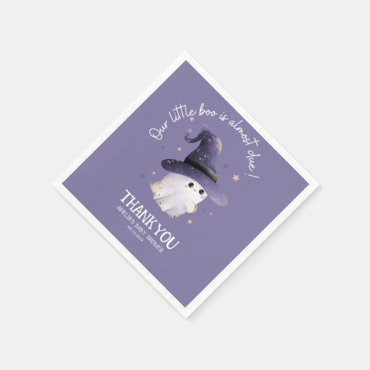 Little Boo Halloween Geist lila Babydusche Serviette (Ecke)