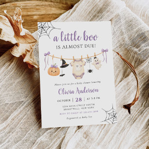 Little Boo Halloween-Geist-Wäscheleine-Baby-Party Einladung