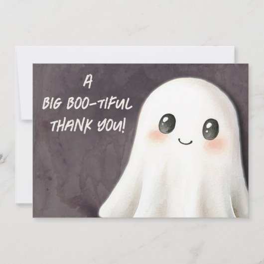 Little Boo Halloween Ghost Baby Dusche Dankeskarte (Vorderseite)