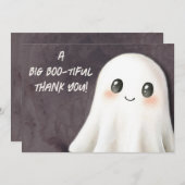 Little Boo Halloween Ghost Baby Dusche Dankeskarte (Vorne/Hinten)