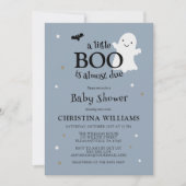 Little Boo Halloween Ghost Boy Baby Dusche Einladung (Vorderseite)