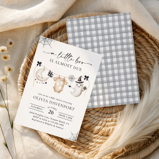 Little Boo Halloween Ghost Clothesline Baby Dusche Einladung