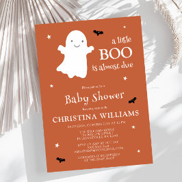 Little Boo Halloween Ghost Orange Babydusche Einladung