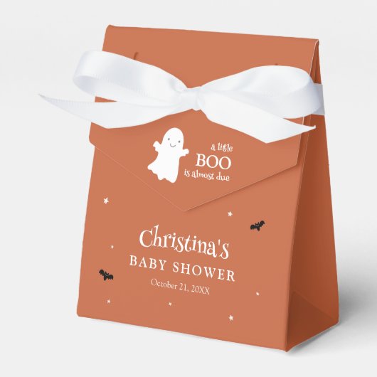 Little Boo Halloween Ghost Orange Babydusche Geschenkschachtel (Vorderseite)