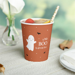 Little Boo Halloween Ghost Orange Babydusche Pappbecher