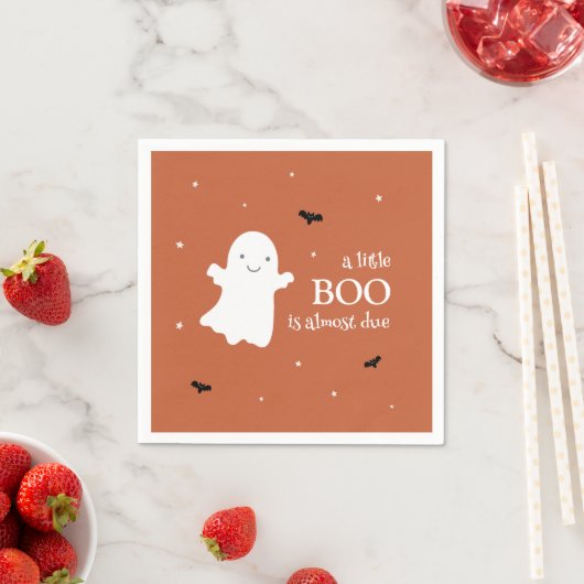 Little Boo Halloween Ghost Orange Babydusche Serviette (Beispiel)