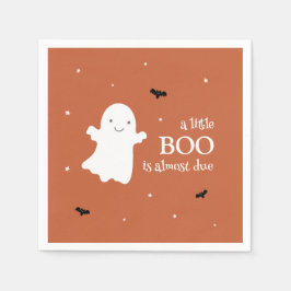 Little Boo Halloween Ghost Orange Babydusche Serviette