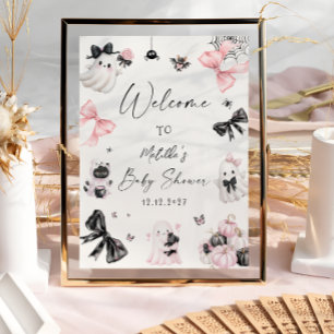 Little Boo Halloween Girl Baby Dusche Willkommen Poster