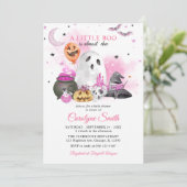 Little Boo Halloween Girl Baby Shower Einladung (Stehend Vorderseite)