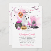 Little Boo Halloween Girl Baby Shower Einladung (Vorne/Hinten)