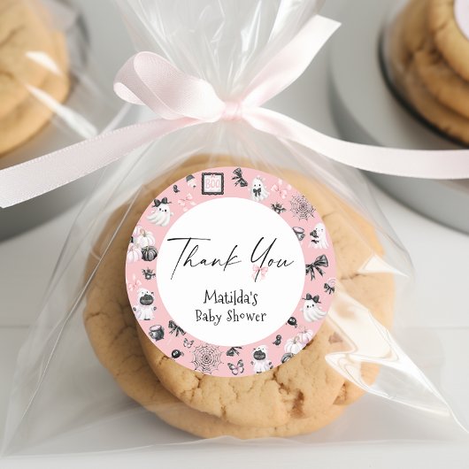 Little Boo Halloween Girl Babydusche Danke Runder Aufkleber