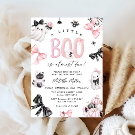 Little Boo Halloween Girl Babydusche Einladung