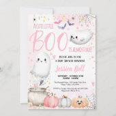Little Boo Halloween Girl Babydusche Pink Einladung (Vorderseite)