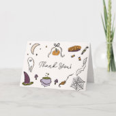 Little Boo Halloween Illustrierte Babydusche Dankeskarte (Vorderseite)