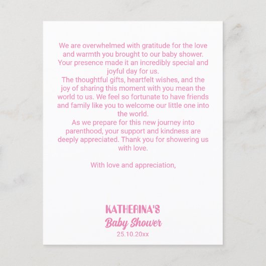 Little Boo Halloween Mädchen Dusche danke (Rückseite)