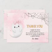 Little Boo Halloween Mädchen Dusche Dankeskarte (Vorne/Hinten)