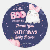 Little Boo Halloween Mädchen Dusche Gefallen Runder Aufkleber (Vorderseite)