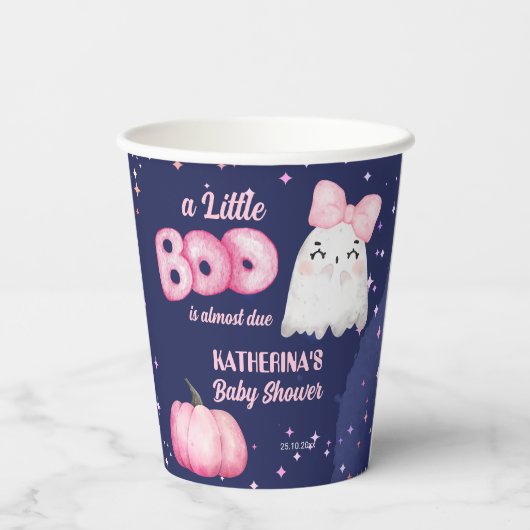 Little Boo Halloween Mädchen Duschgeschirr Pappbecher (Rückseite)