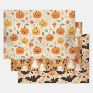 Little Boo Halloween-Muster Baby Shower Geschenkpapier Set