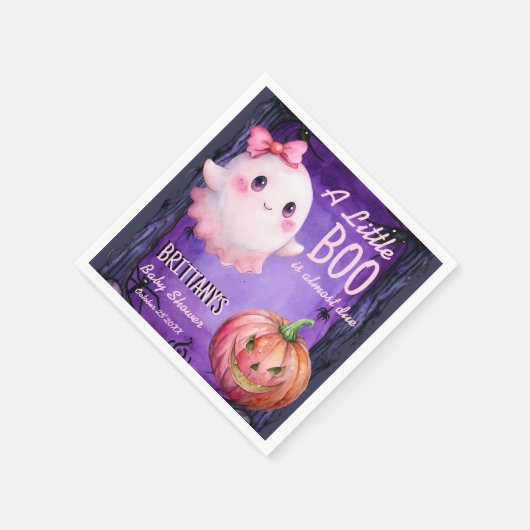 Little Boo Halloween niedliche Geisterdusche Serviette (Ecke)