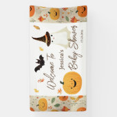 Little Boo Halloween Pattern Baby Dusche Banner (Vertikal)