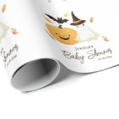 Little Boo Halloween Pattern Baby Dusche Geschenkpapier (Rolleneckpunkt)