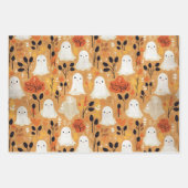 Little Boo Halloween Pattern Baby Dusche Geschenkpapier Set (Vorderseite 2)