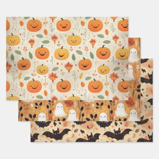 Little Boo Halloween Pattern Baby Dusche Geschenkpapier Set (Set)
