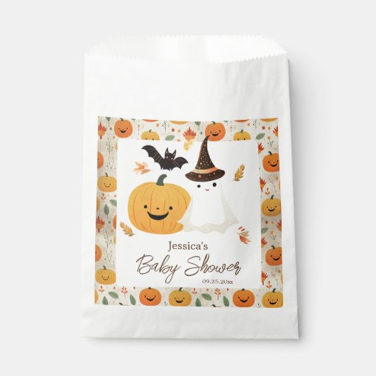 Little Boo Halloween Pattern Baby Dusche Geschenktütchen (Vorderseite)