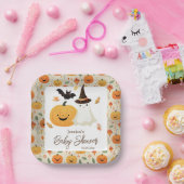 Little Boo Halloween Pattern Baby Dusche Pappteller (Party)