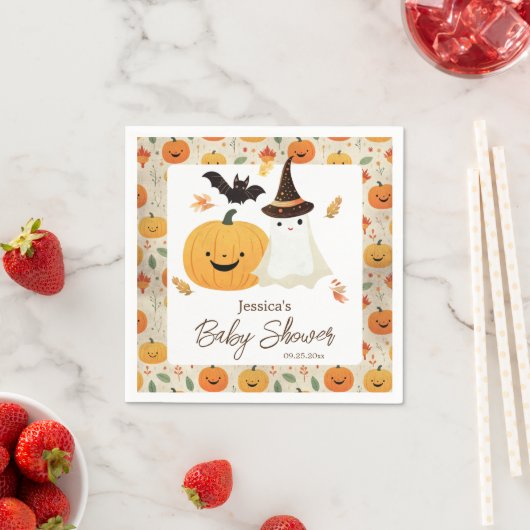 Little Boo Halloween Pattern Baby Dusche Serviette (Beispiel)