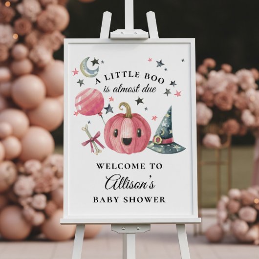 Little Boo Halloween Pink Baby Dusche Begrüßungsze Poster