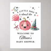 Little Boo Halloween Pink Baby Dusche Begrüßungsze Poster (Vorne)