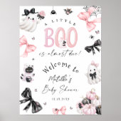 Little Boo Halloween Pink Baby Dusche Empfang Poster (Vorne)