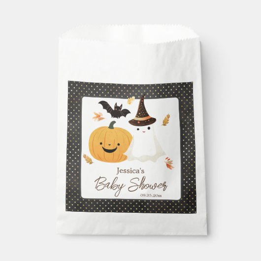 Little Boo Halloween Pollka Dot Babydusche Geschenktütchen (Vorderseite)