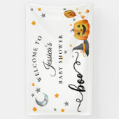 Little Boo Halloween Pumpkin Baby Dusche Willkomme Banner (Vertikal)