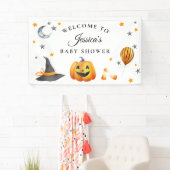 Little Boo Halloween Pumpkin Baby Dusche Willkomme Banner (Insitu)