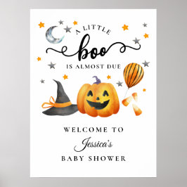 Little Boo Halloween Pumpkin Baby Dusche Willkomme Poster