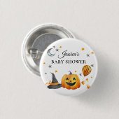 Little Boo Halloween Pumpkin Baby Shower Button (Vorne & Hinten)