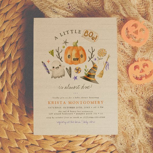 Little Boo Halloween Pumpkin Baby Shower Einladung