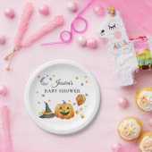 Little Boo Halloween Pumpkin Baby Shower Pappteller (Party)