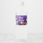 Little Boo Halloween Retro Babydusche Wasserflaschenetikett (Vorderseite)