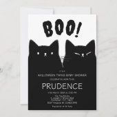 Little Boo Halloween Twins Baby Dusche Einladung (Vorderseite)