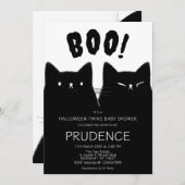 Little Boo Halloween Twins Baby Dusche Einladung (Vorne/Hinten)