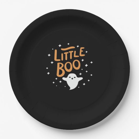 Little Boo, Happy Halloween Vintag Classic Pappteller (Vorderseite)