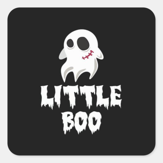 Little Boo In Halloween Cool Graphic Quadratischer Aufkleber (Vorderseite)