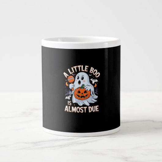 Little Boo Is Almost Due Cute Halloween Pregnancy  Jumbo-Tasse (Vorderseite)