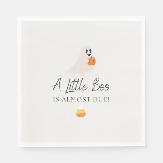 Little Boo Is Almost Due Halloween Baby Shower Serviette (Vorderseite)