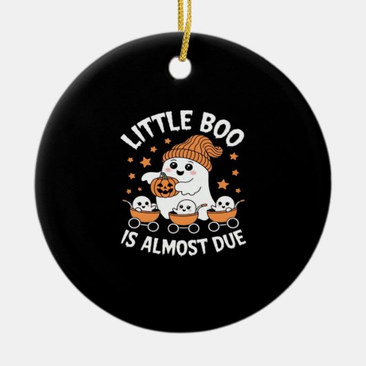 Little Boo Is Almost Due - Halloween Pregnancy Rev Keramik Ornament (Vorne)